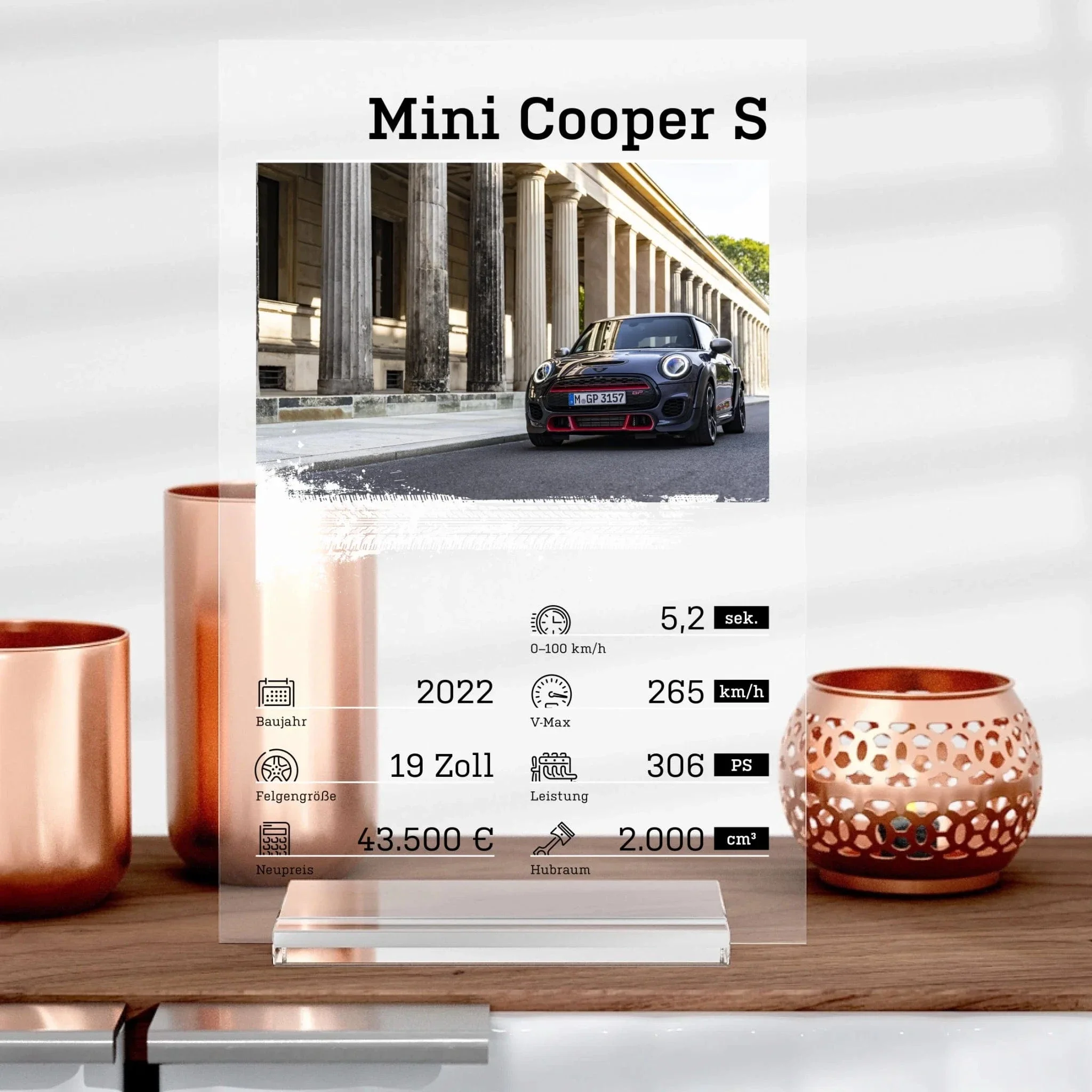 Personalisiertes Auto-Quartett aus Glas - Image 2