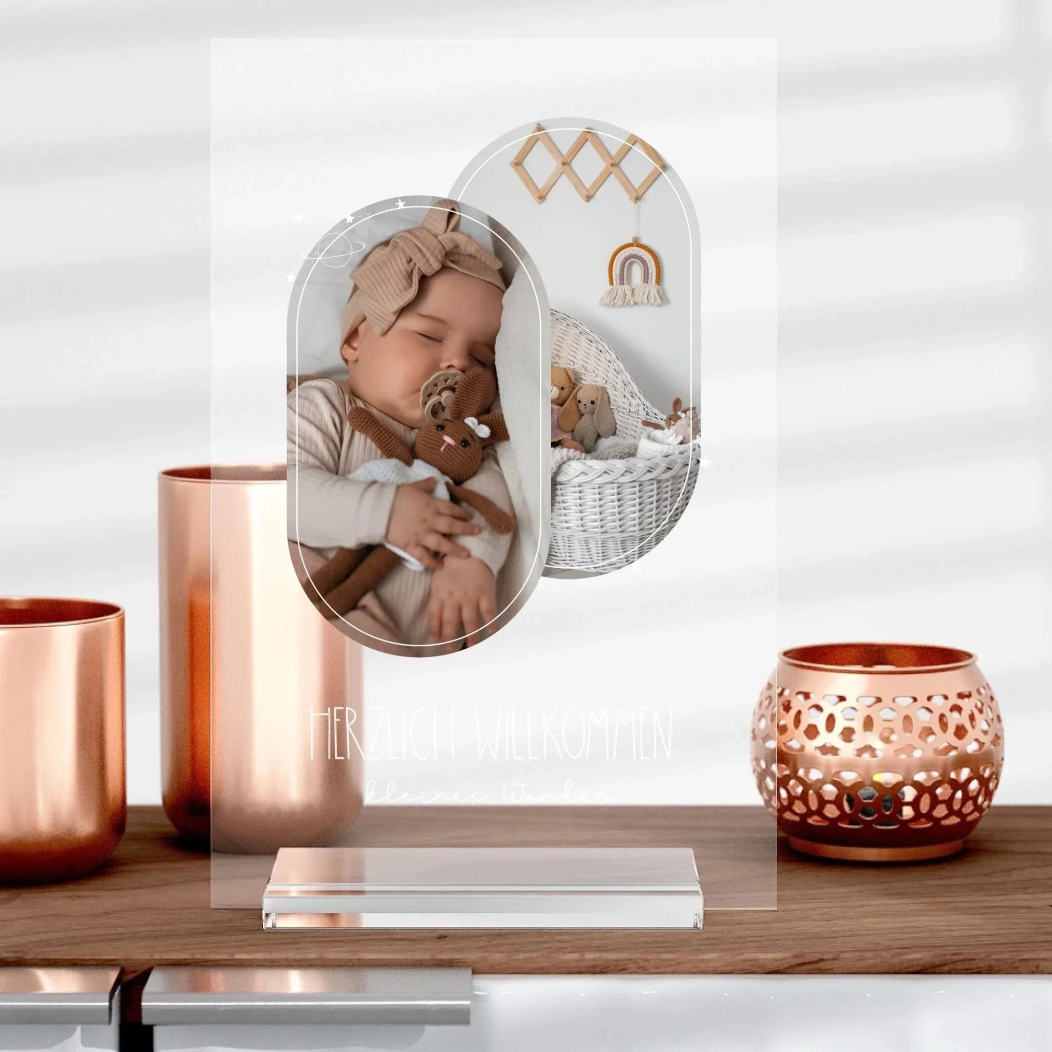 Baby Willkommen Aufsteller aus Glas - Image 2