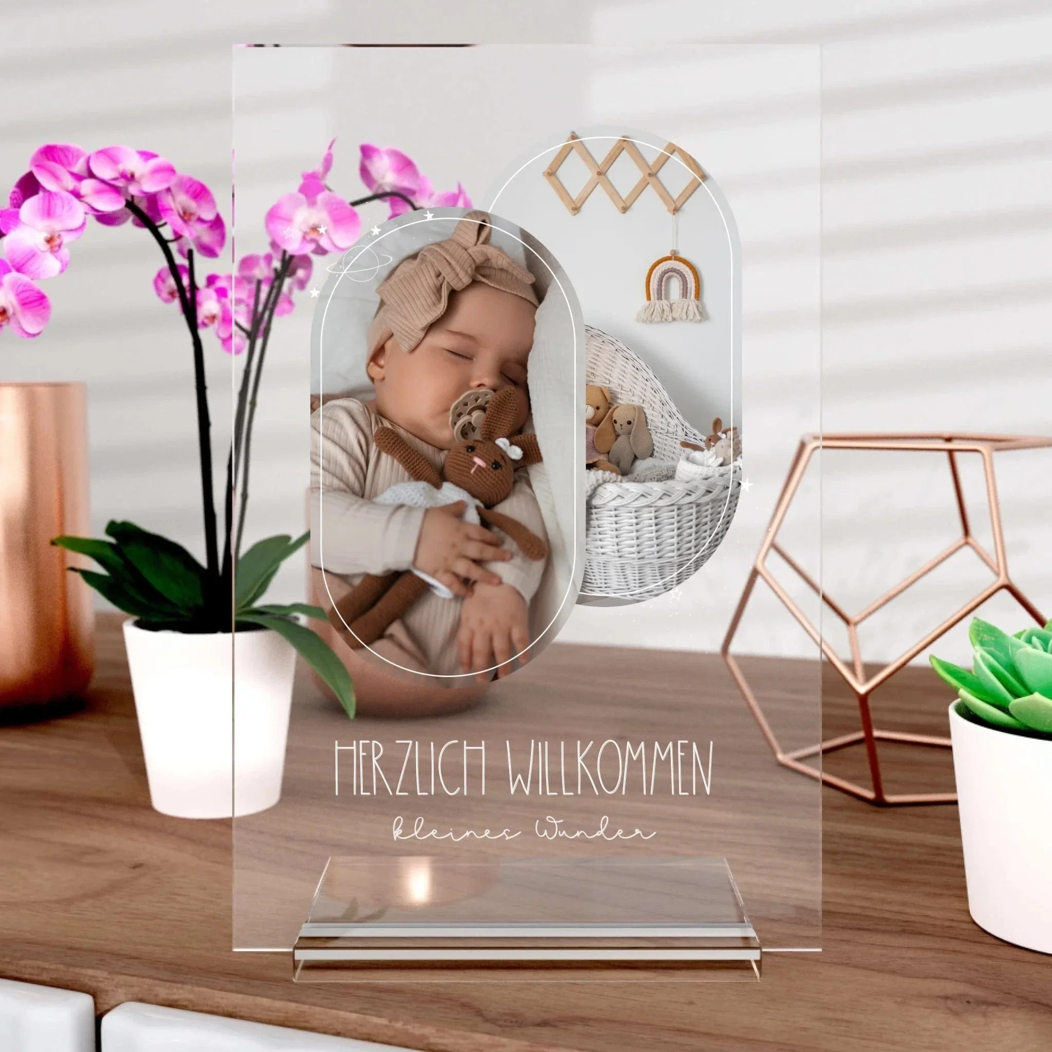 Baby Willkommen Aufsteller aus Glas - Image 3