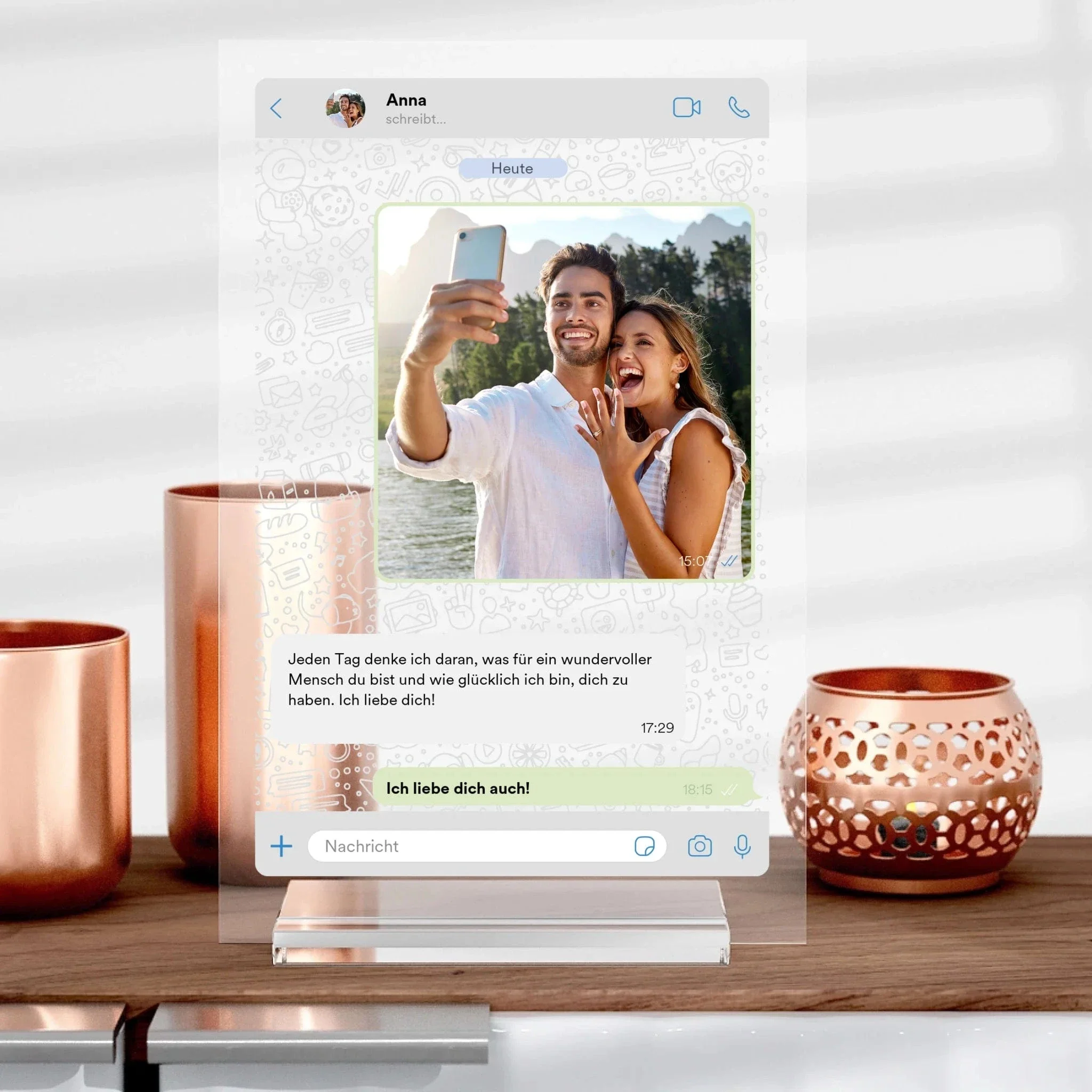 Personalisierte Messenger-Nachricht aus Glas - Image 2