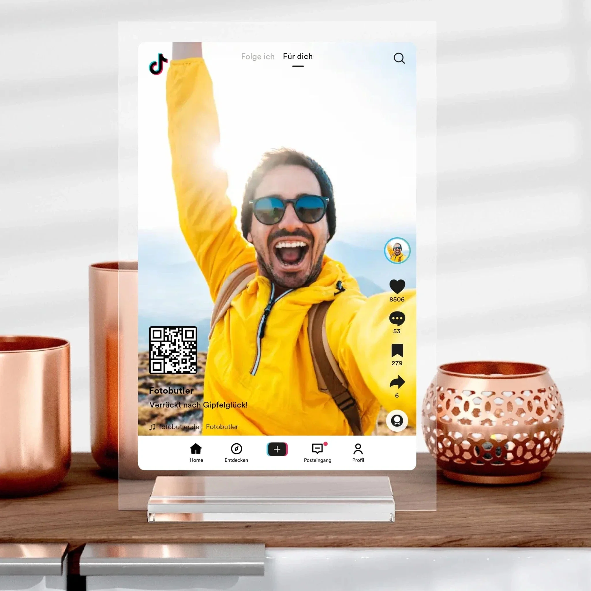 TikTok Videoclip-Aufsteller aus Glas - Image 2